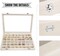 Velvet Jewelry Tray 48 Grid Jewelry Display Tray Organizer Box with Transparent Lid Rings Earrings Necklaces Pendants Display Box Suitable for Women and Girls (Beige)